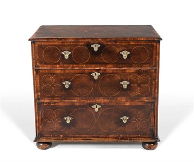 Lot 1033 - A William & Mary Olivewood Oyster Veneered Straight Front Chest of Drawers, late 17th century,...