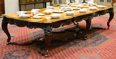 Lot 1052 - An Impressive Victorian Rosewood Dining Table, circa 1870, the rectangular one piece top with...