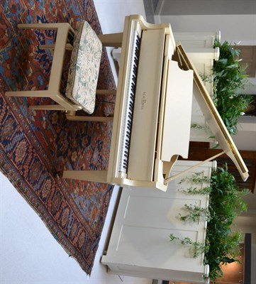 Lot 1103 - A 5' Schimmel Cream Painted Baby Grand Piano, model no.189860, circa 1897, raised on square...