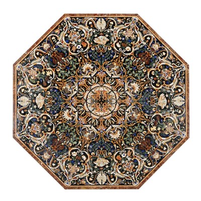 Lot 1105 - An Extremely Fine 19th Century Florentine Pietra Dura Octagonal Table Top, inlaid with various...