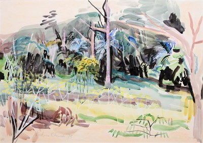 Lot 750A - Katherine Church (1910-1999)   "Woodland, near Ashley Heath "  Signed and dated (19)75 in...