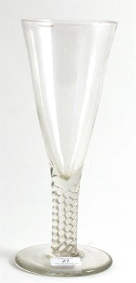 Lot 27 - A Large Glass Goblet/Wine Glass, circa 1770, with a large trumpet bowl and incised twist stem, on a
