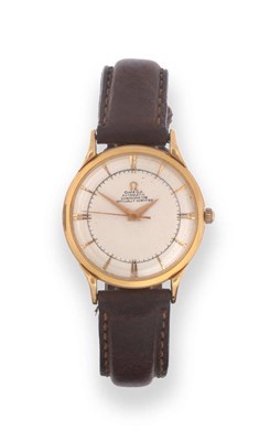 Lot 159 - An 18ct Gold Automatic Centre Seconds Wristwatch, signed Omega, Chronometre Officially...