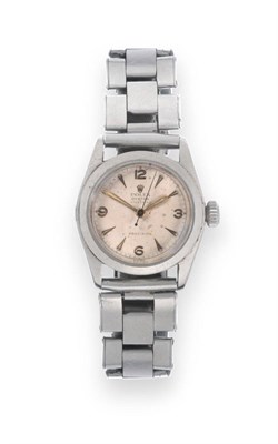 Lot 176 - A Boy's Size Stainless Steel Centre Seconds Wristwatch, signed Rolex, Oyster Precision, ref:...