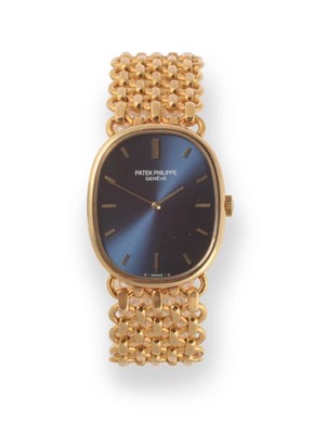 Lot 181 - A Good 18ct Gold Wristwatch, signed Patek Philippe, Geneve, model: Ellipse, ref: 3848/1, circa...