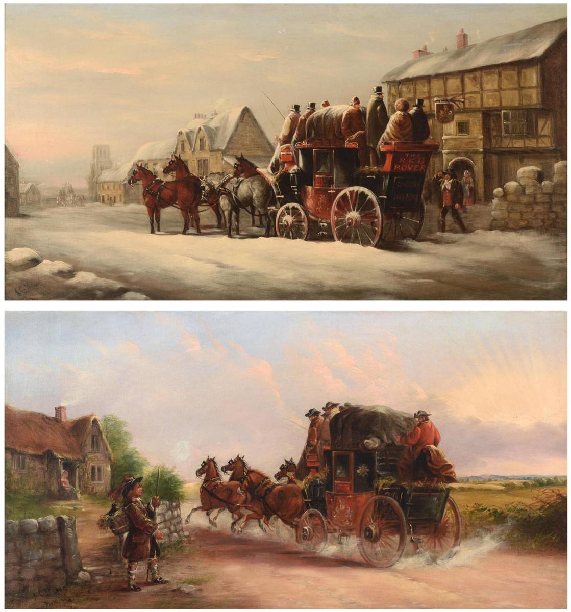 Lot 714 - John Charles Maggs (1819-1895)  "The Chester to Liverpool Coach "  "Passing By " Signed, inscribed