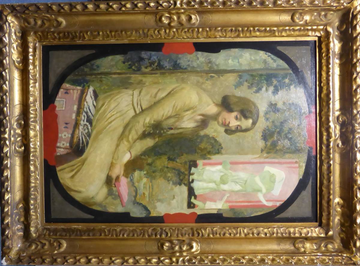 Lot 738 - Robert Anning Bell RA, RWS (1863-1933) Portrait of a lady seated  Signed and dated 1931, oil on...