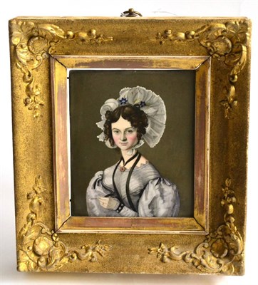 Lot 9 - An English Porcelain Portrait Plaque, early 19th century, rectangular, painted with a bust...