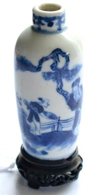 Lot 26 - A Chinese Porcelain Blue and White Snuff Bottle, Qing Dynasty, 19th century, of shouldered...