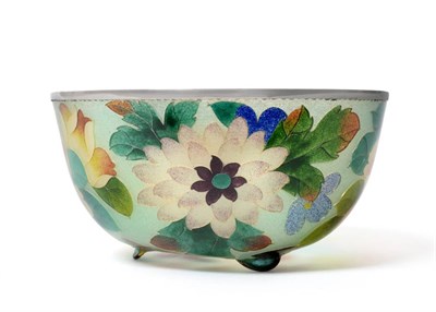 Lot 71 - A Japanese  "Plique-à-Jour " Cloisonné Bowl, 20th century, of shallow U shape decorated with...