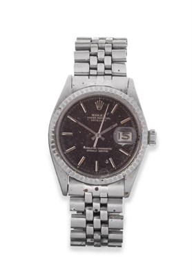 Lot 84 - A Stainless Steel Automatic Calendar Centre Seconds Wristwatch, signed Rolex, Oyster Perpetual,...