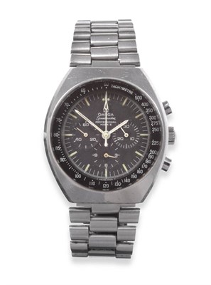 Lot 88 - A Stainless Steel Chronograph Wristwatch, signed Omega, model: Speedmaster Professional Mark...