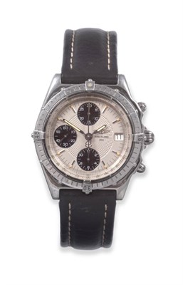 Lot 89 - A Stainless Steel Automatic Calendar Chronograph Wristwatch, signed Breitling, ref: A13050.1, circa
