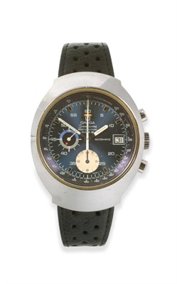Lot 94 - A Stainless Steel Automatic Calendar Chronograph Wristwatch with 24-hour Indication, signed...