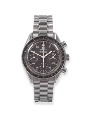 Lot 95 - A Stainless Steel Automatic Chronograph Wristwatch, signed Omega, model: Speedmaster, circa...