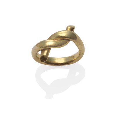 Lot 166 - An 18 Carat Gold Ring, by Cartier, 1977, in an entwined knot motif, finger size N, boxed