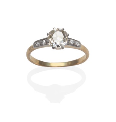 Lot 196 - A Diamond Solitaire Ring, circa 1930, the old cut diamond in a white claw setting, to shoulders...