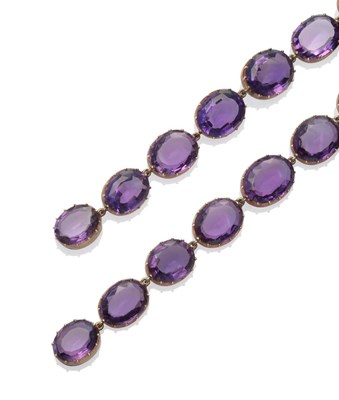 Lot 246 - A Small Quantity of Amethyst Jewellery, circa 1850, including two bracelets set with oval...