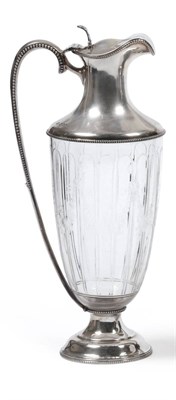 Lot 314 - An Edwardian Silver Mounted Claret Jug, Mappin & Webb, London 1907, the slightly tapering glass...