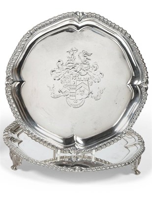 Lot 327 - A Pair of George III Silver Waiters, John Crouch II, London 1810, rounded hexagonal with a...