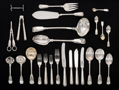 Lot 347 - An Extensive 197 Piece Table Service of Silver Flatware, Mappin & Webb, London 1918, Fiddle, Thread