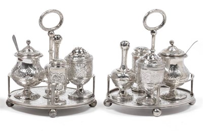 Lot 359 - A Victorian Silver Cruet Frame, Hamilton & Inches, Edinburgh 1890, the oval base with a...