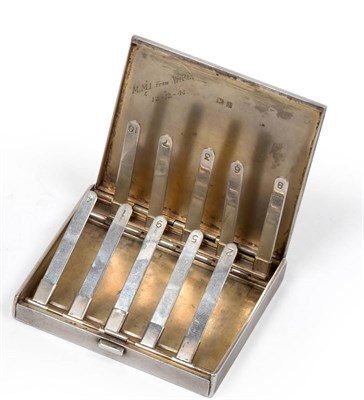 Lot 367 - A George VI Silver Butt Marker, maker's mark DRH, Birmingham 1938, the rectangular case with engine