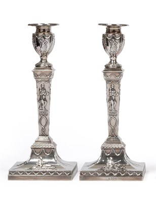 Lot 381 - A Pair of George V Candlesticks, Thomas Bradbury & Sons Ltd, Sheffield 1931, in the...