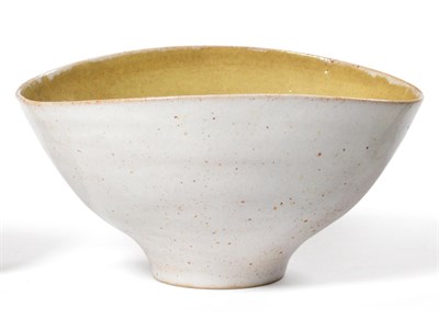 Lot 398 - Dame Lucie Rie (1902-1995) and Hans Coper (1920-1981): A Stoneware Bowl, of elliptical form, pitted