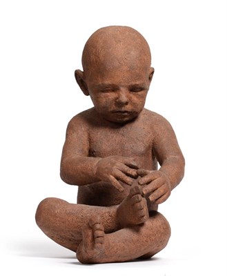 Lot 401 - Sally Arnup (b.1930):  "William " A Stoneware Maquette, modelled as a nude baby boy, unsigned, 43cM