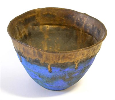 Lot 406 - Robin Welsh (b.1973): A Stoneware Bowl, blue and gold glaze, impressed RW seal mark, 28.5cm...