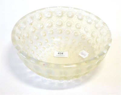 Lot 434 - A Lalique Nemours Clear and Opalescent Glass Bowl, No.404, the underside moulded with...