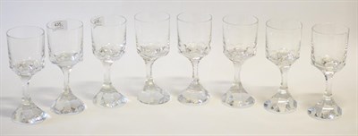 Lot 435 - A Set of Eight Baccarat Stemware Narcisse Pattern Wine Glasses, acid etched mark BACCARAT...