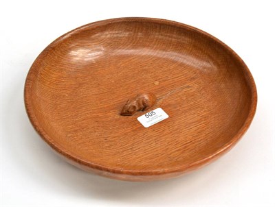 Lot 505 - A Robert  "Mouseman " Thompson Oak Fruit Bowl, with carved mouse signature to interior, 29cm...