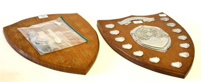 Lot 549 - Two Robert  "Mouseman " Thompson Oak Annual Presentation Shields, each with thirteen side...