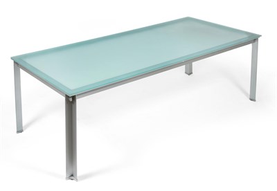 Lot 582 - A B&B Italia Atavola Table, designed by Paolo Piva, rectangular glass top on a flat aluminium base