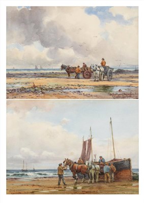 Lot 618 - George Hamilton Constantine (1878-1969)  "Herring Drifter "  "On The Mussel Beds at Heysham "...