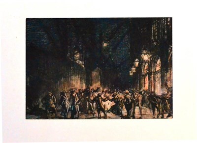 Lot 627 - Frank Brangwyn RA, RWS, RBA (1867-1956)  "Festive Night "  Mixed media, 21cm by 30cm...