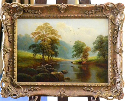 Lot 633 - William Mellor (1851-1931)   "On the Wharfe, Bolton Woods " Signed, oil on canvas, 23cm by 36cm