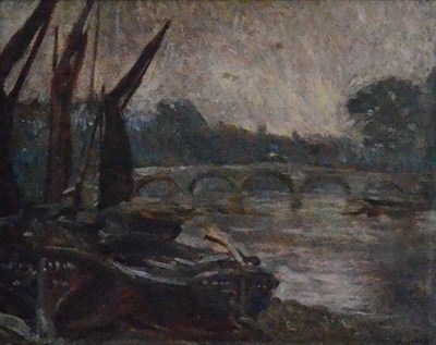 Lot 667 - Philip Wilson Steer NEAC (1860-1942)  "Richmond Bridge " Initialled, with unfinished landscape...