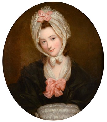 Lot 699 - Attributed to Gilbert Stuart Newton (1794-1835) Portrait of Catherine Schindelerin, head and...