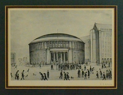 Lot 718 - After Laurence Stephen Lowry RA (1887-1976)  "The Reference Library " Signed in pencil, with...