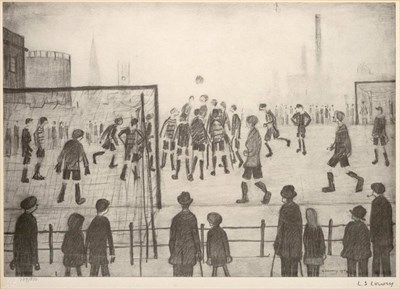 Lot 719 - After Laurence Stephen Lowry RA (1887-1976)  "The Football Match " Signed in pencil, with the...