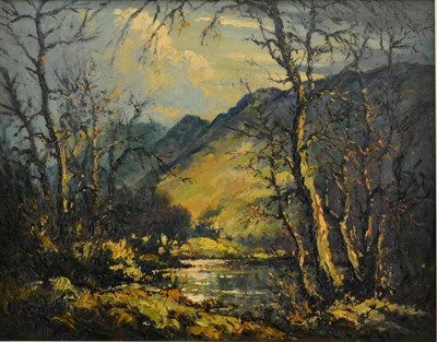 Lot 751 - Robert Leslie Howey (1900-1981)  "Near Grange in Borrowdale " Oil on board, 47.5cm by 61.5cm...