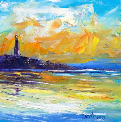 Lot 764 - John Lowrie Morrison  "Jolomo " (b.1948)  "Eveninglight Lossiemouth " Signed, signed and...