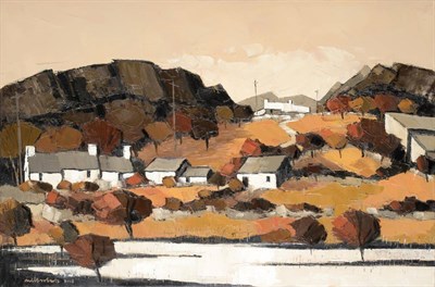 Lot 765 - Wilf Roberts (b.1941) Welsh  "Glan-y-Gors " Signed and dated 2014, oil on canvas, 39.5cm by 59.5cm