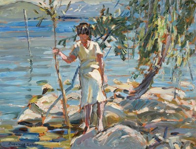 Lot 767 - Dorothea Sharp RBA, ROI, VPSWA (1874-1955)  "Summer " Bears signature, oil on board, 25cm by...