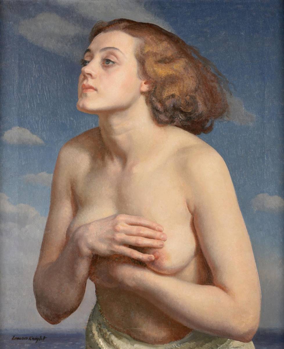 Lot 770 - Dame Laura Knight RA, RWS, RE, RWA, PSWA, DBE (1877-1970)  "The Maiden ", A head and shoulders...