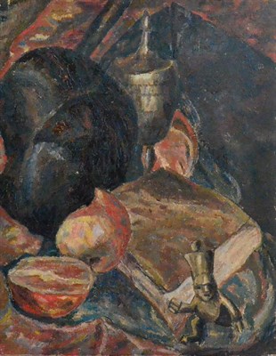 Lot 774 - Leonora Carrington OBE (1917-2011) Still life of oranges, a book, a cup with cover and figurine...