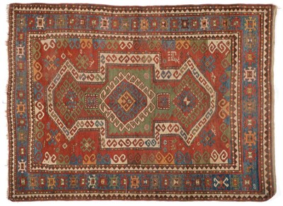 Lot 838 - Good 19th Century Kazak Rug Central Caucasus The madder field with central shield panel...